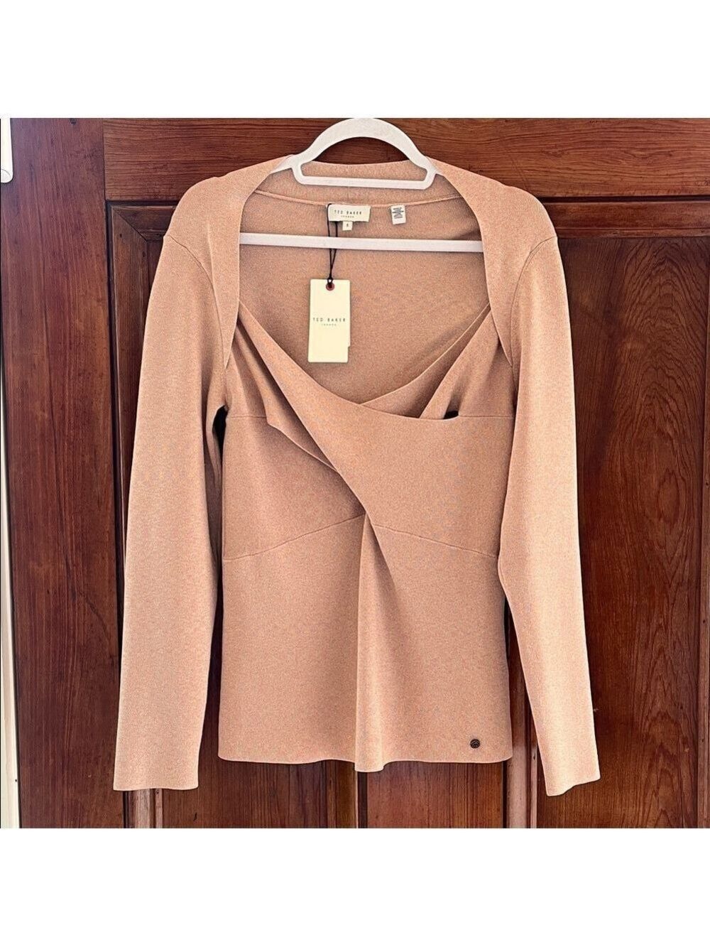TED BAKER Eloisy Slim Fit Sparkle Knit Sweater In Pink Size 5 Large - Picture 2 of 12